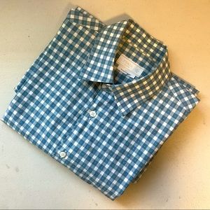 Prada embroidered Blue/White checkered shirt men’s 41/16 made In Italy